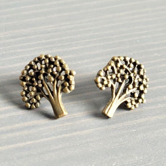 🤸‍♀️3 for 12🤸‍♂️ Bronze Tree Earrings - Picture 1 of 2
